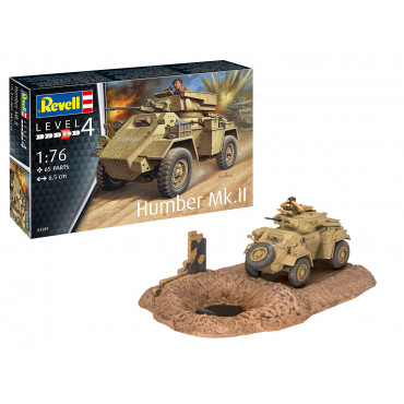 KIT PARA MONTAR REVELL TANQUE DE GUERRA HUMBER MK.II 1/76 65 PEÇAS REV 03289